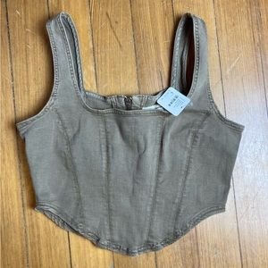 Free People Daydream Denim Corset Top